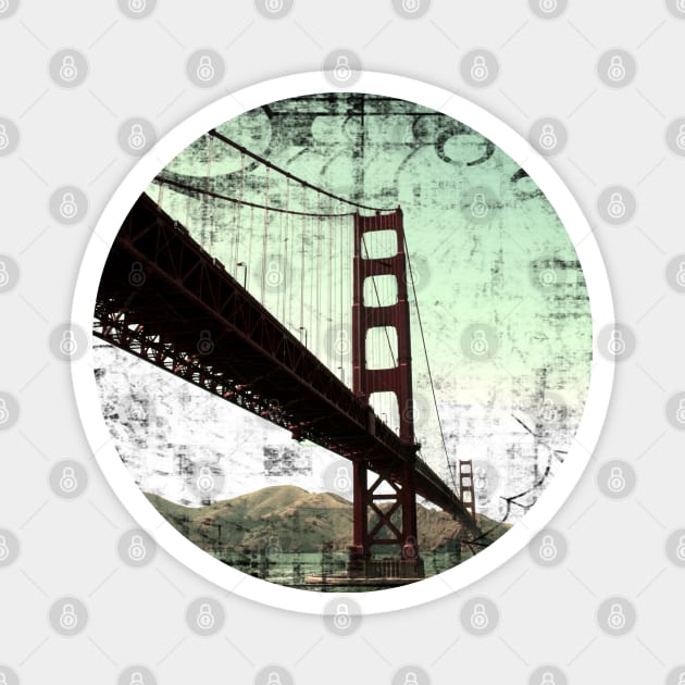 Vintage Green Golden Gate Bridge Magnet by Christine aka stine1